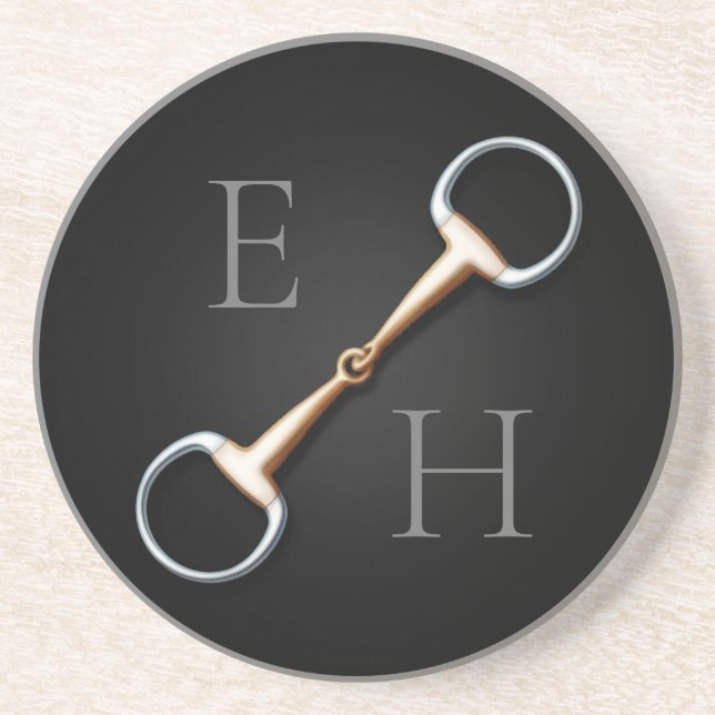 Porta-copos Eggbutt Snaffle Bit Monogramed Equestrian (Frente)