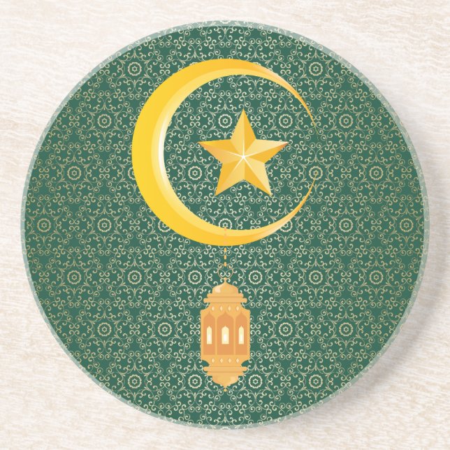 Porta-copos Eid al Fitr Mubarak Ramadan Kareem Moon Star (Frente)
