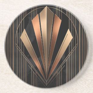 Porta-copos Elegância Geométrica Metálica Art Déco