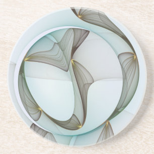 Porta-copos Elegância Moderna Abstrata Turquesa Marrom Dourada
