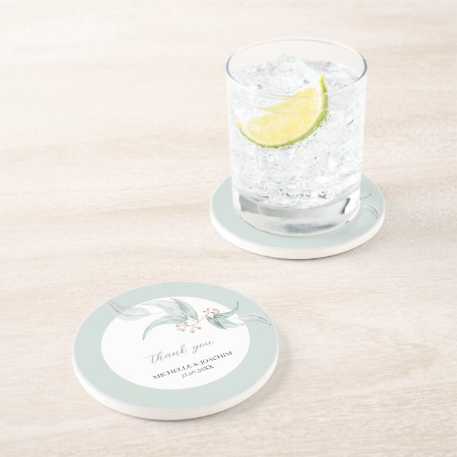 Porta-copos Elegante Belo Eucalyptus Watercolor Art (Lateral)