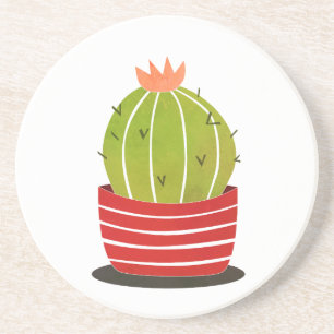 Porta-copos ELEGANTE Cactus num poster de arte mínimo pote