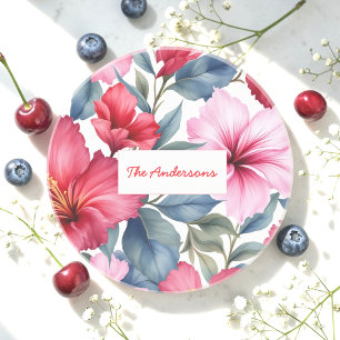 Porta-copos Elegante de Aquarela Floral Rosa Vermelha