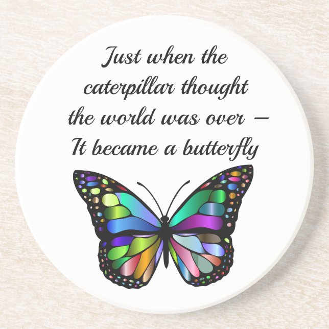 Porta-copos Elegante de borboleta Inspiracional Esperança Eleg (Frente)