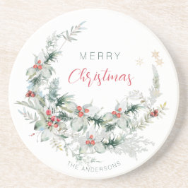 Porta-copos Elegante Feliz Natal, meia coroa de água