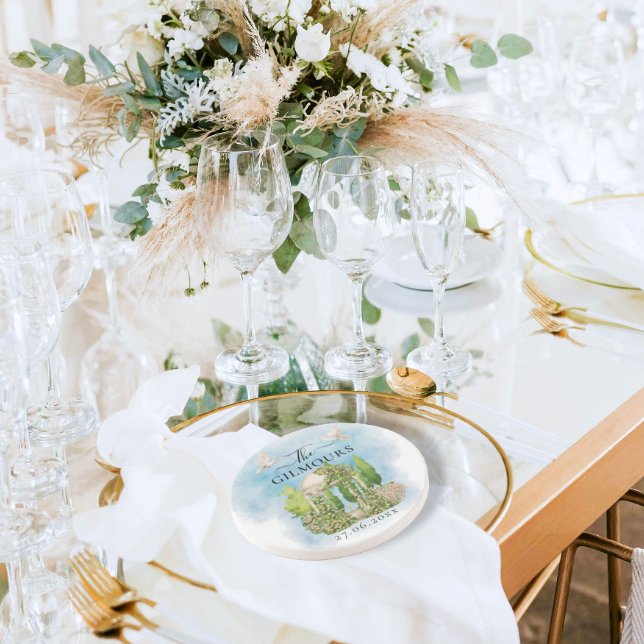 Porta-copos Elegante Gazebo | flores pombas Casamento Luxo (Criador carregado)