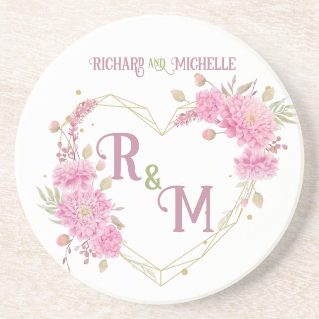 Porta-copos Elegante Mínimo Chic Nome monograma da letra inici (Frente)