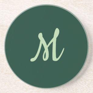 Porta-copos Elegante Moderno Nome Próprio Monograma Verde Escu