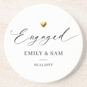 Porta-copos Elegante Noivo Coração Dourado Casal Personalizado