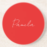 Elegante Nome Clássico Minimalista Vermelho Quente