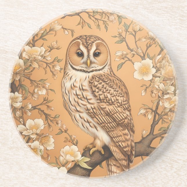 Porta-copos Elegante Tawny Owl William Morris Inspirou (Frente)