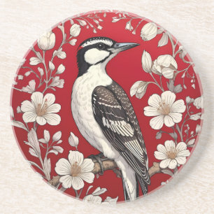 Porta-copos Elegante Woodpecker Floral William Morris Inspirad