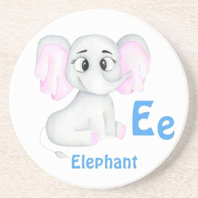 Porta-copos Elephant personalize ABC: Carta E - Adicione seu n (Frente)