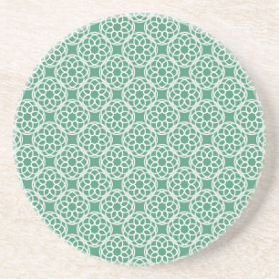 Porta-copos Emerald Green White - Padrão geométrico sem costur