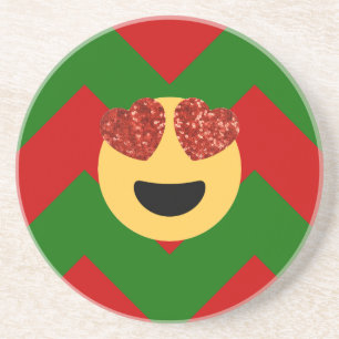 Porta-copos emoji do coração de natal