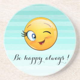 Porta-copos Emoji Vencendo Adorável Seja feliz sempre