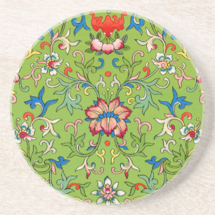 Porta-copos Enfeite Chinês Vintage Owen Jones Floral Verde