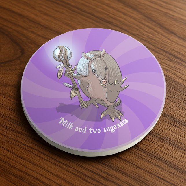 Porta-copos Engraçado Armadillo milk e dois açúcares - desenho (Criador carregado)