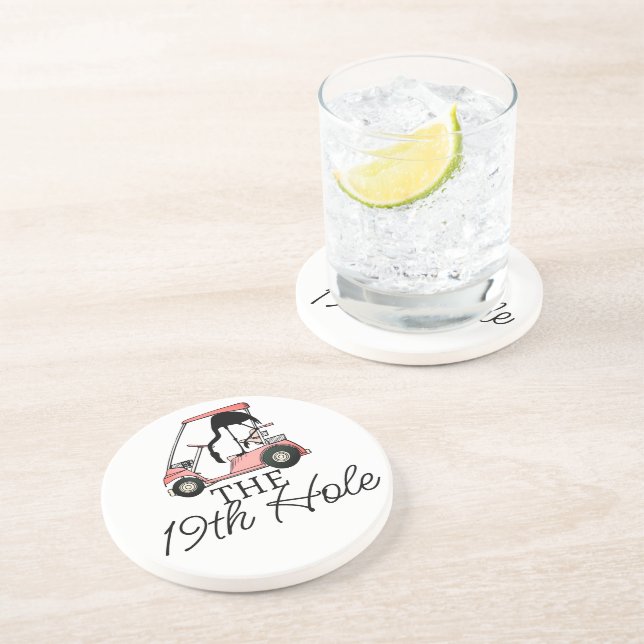 Porta-copos Engraçado Carrinho de Golfe de 19 Buracos Flamingo (Lateral)