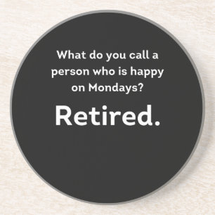 Porta-copos Engraçado Definição de aposentado feliz às segunda