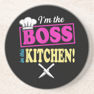 Porta-copos Engraçado Eu Sou O Chefe Neste Cozinhar De T-shirt
