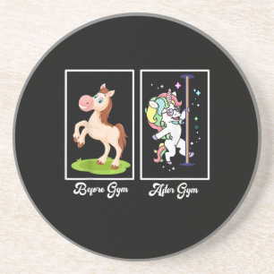 Porta-copos Engraçado Ilustração do Unicórnio Antes do Gym