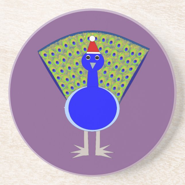 Porta-copos Engraçado Peacock de Natal (Frente)