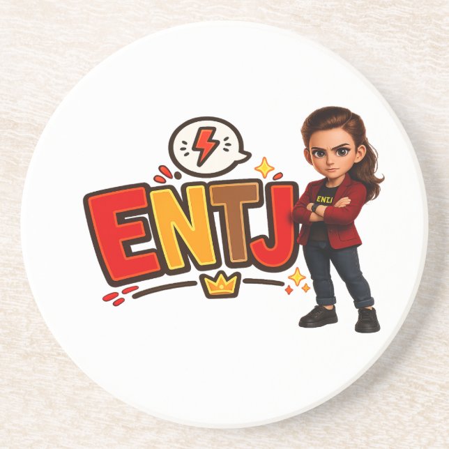Porta-copos ENTJ — A Conquistadora Visionária (Frente)