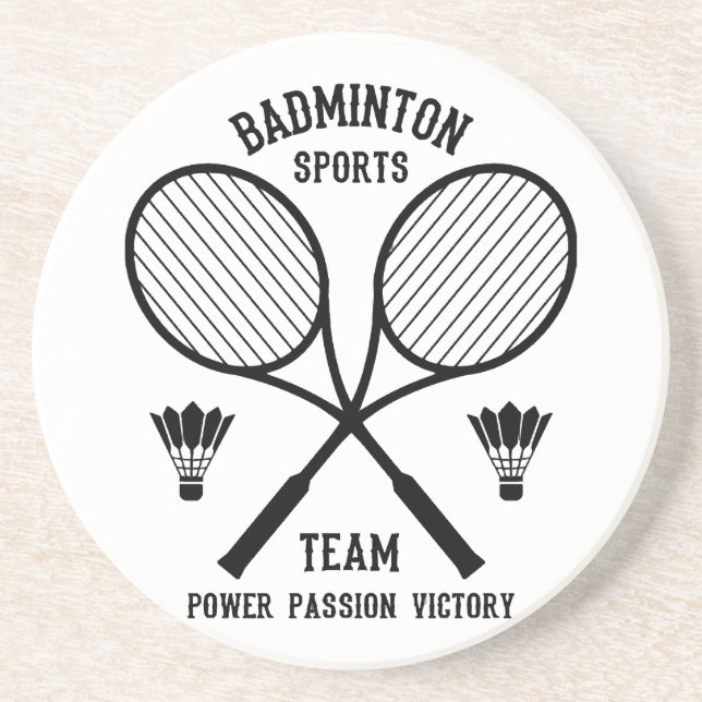Porta-copos Equipe de Esportes de Badminton (Frente)