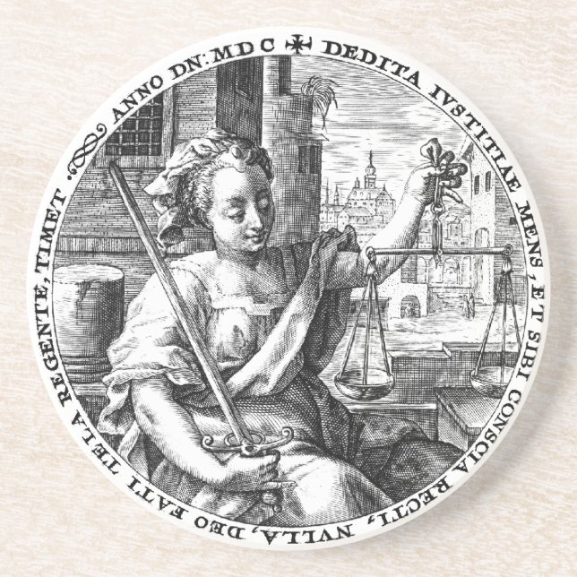 Porta-copos Escalas de Justiça (Frente)