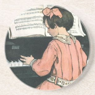 Porta-copos Escalas por Jessie Willcox Smith, Piano Music Girl