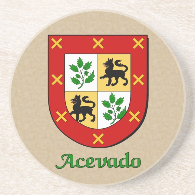 Porta-copos Escudo da família Acevado (Frente)