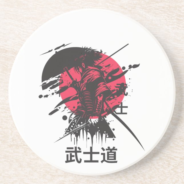 Porta-copos Espírito Bushido: Estética do Guerreiro Samurai (Frente)