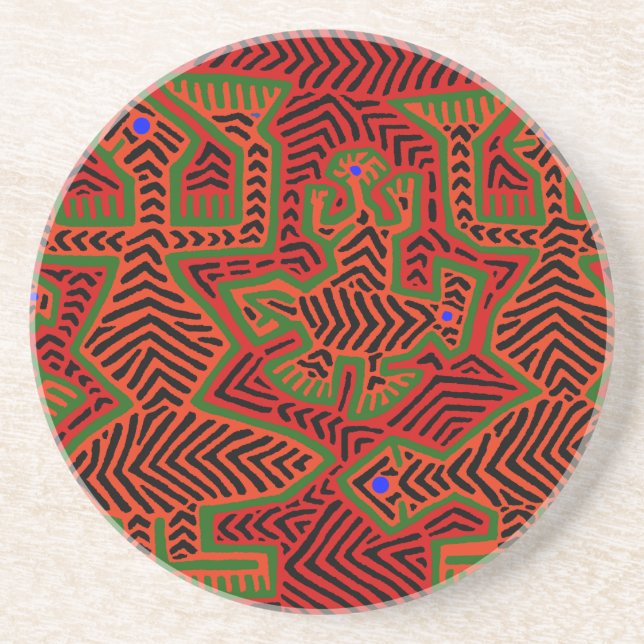 Porta-copos Espíritos Mola Indianos Kuna (Frente)