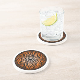 Porta-copos Espiritual Black Orange Mandala Geométrico Orienta