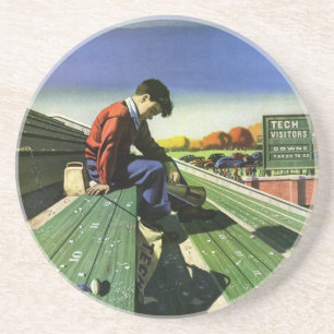 Porta-copos Esportes Antigos, Triste Fã de Futebol com Megafon