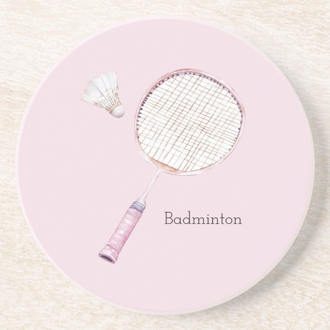 Porta-copos Esportes de Badminton Rosa (Frente)
