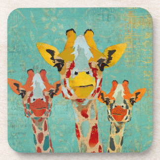 Porta copos espreitando de três girafas