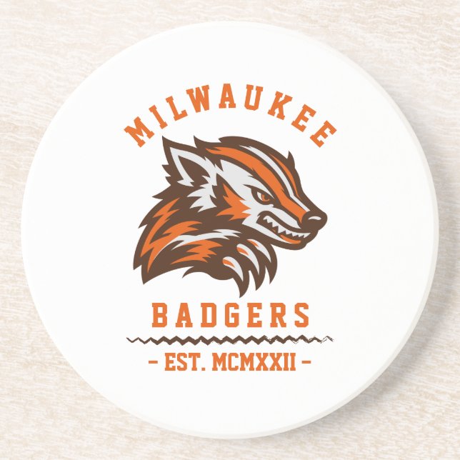 Porta-copos Est. Moderno Vintage Milwaukee Badgers (Frente)