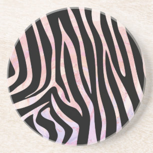 Porta-copos Estampa de Zebra Preto e Rosa