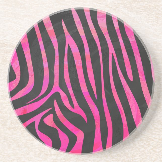 Porta-copos Estampa Zebra Preto e Rosa Neon (Frente)