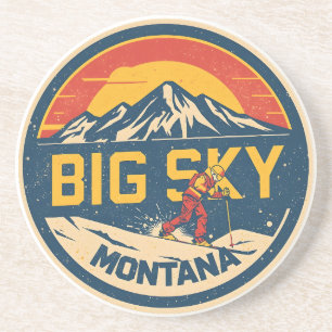 Porta-copos Estância de esqui BIG SKY Montana vintage montanha