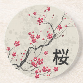 Porta-copos Estilo Oriental Sakura Cherry Blossom Art