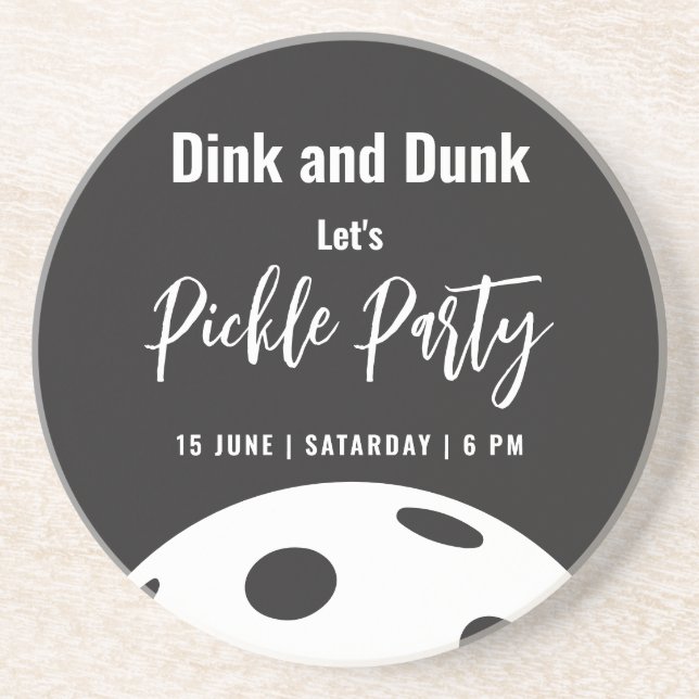 Porta-copos Estilo Retro Neon Black Themed Pickleball Birday (Frente)