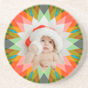 Porta-copos Estrela de Natal Rosa Verde Personalizada Presente