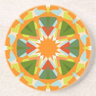 Porta-copos Estrela Verde Brilhante, Vibrante Laranja, Kitsch