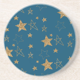 Porta-copos Estrelas Douradas de Brilho Azul