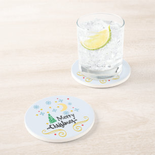 Porta-copos Estrelas, lua, flocos de neve e Feliz Natal, ZSSG