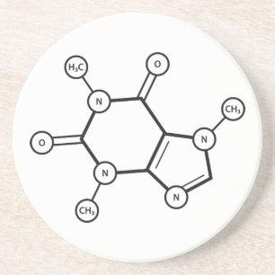 Porta-copos estrutura molecular da cafeína