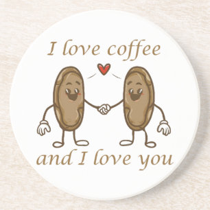 Porta-copos Eu amo café e eu amo você